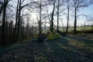 Morning after second night's camping in France