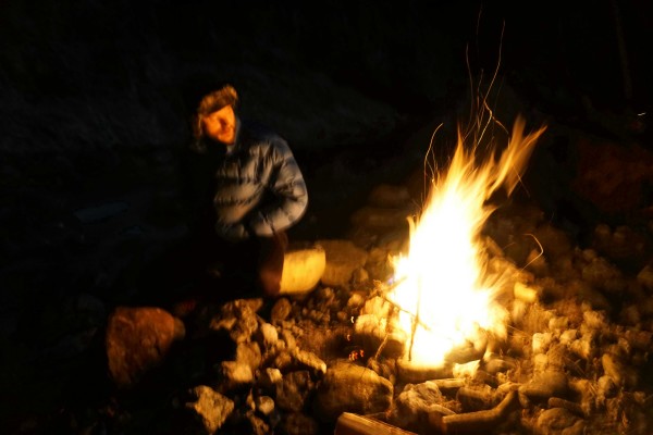 Riverside campfire near Pontebba