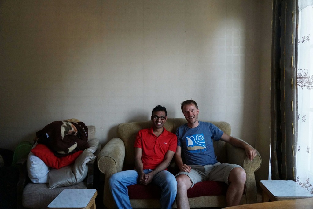 With Umar Mukthar at his flat in Tbilisi