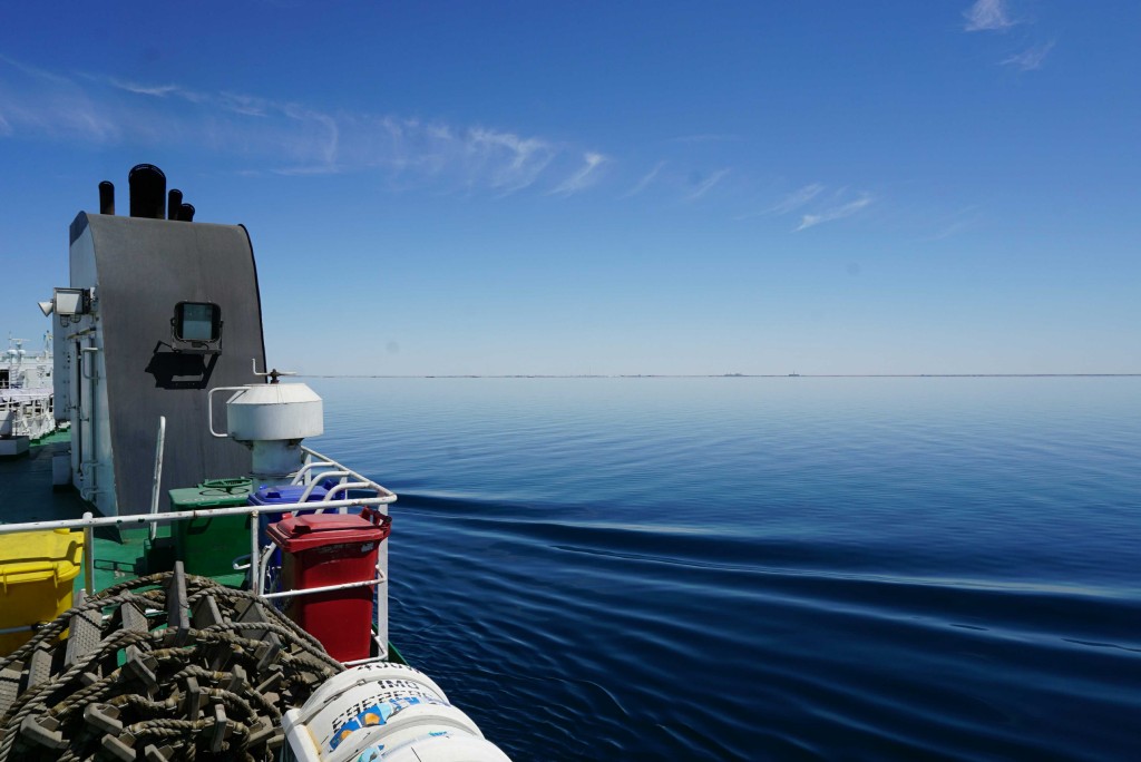 Caspian Sea from my ferry, Balakan