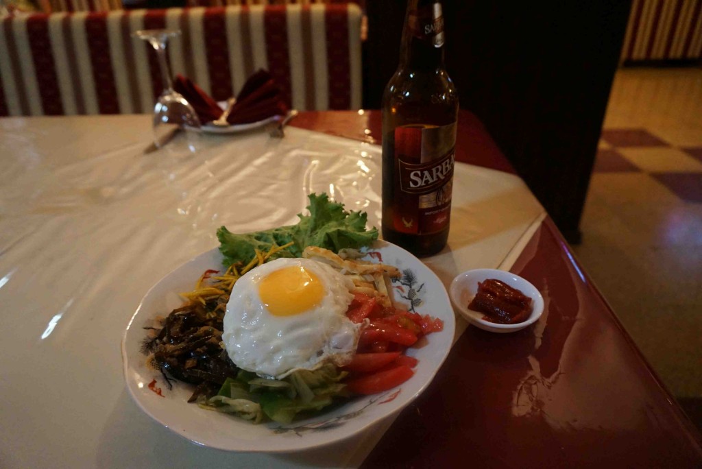 One of very few edible meals bought in Uzbekistan, at the Sheraton Cafe in Nukus (a Russian-Korean restaurant, as it turned out)