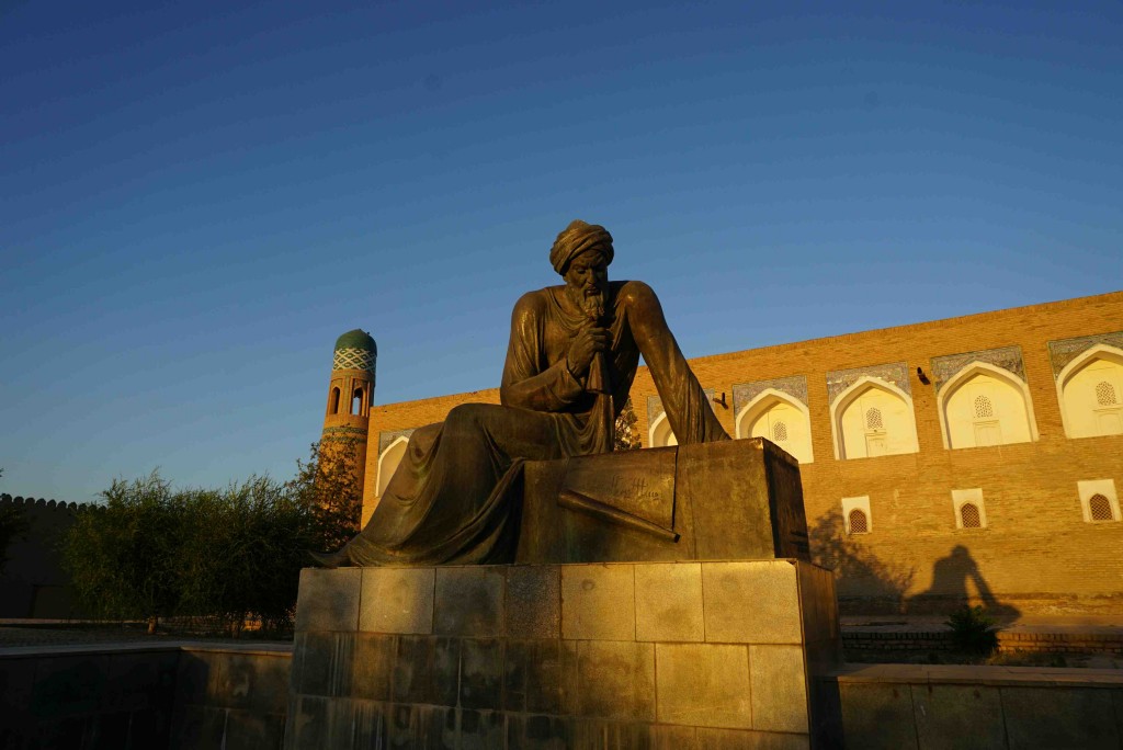 Beard stroking Al-Khorezmi, father of algebra and doyen of Khiva