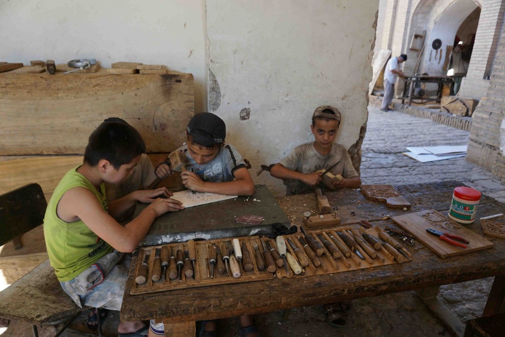 Apprentice carpenters in Khiva