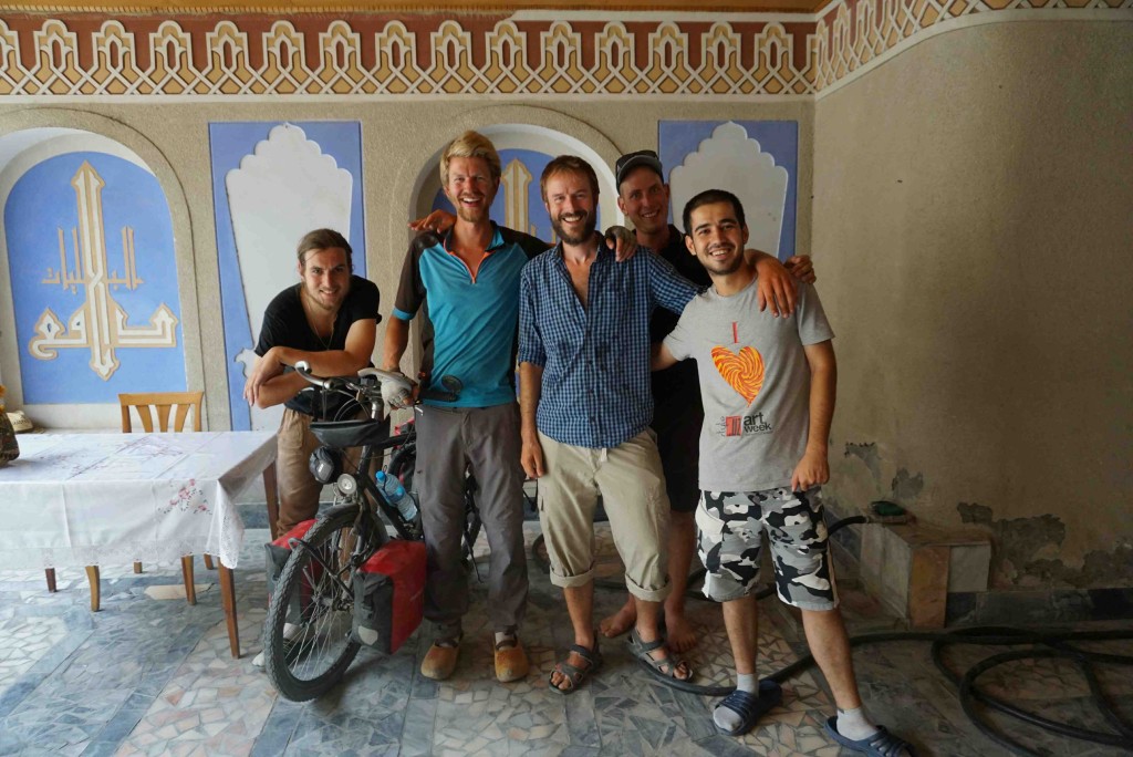 With Henk, Ritzo, Timo and Bekh at Hotel Rumi, Bukhara