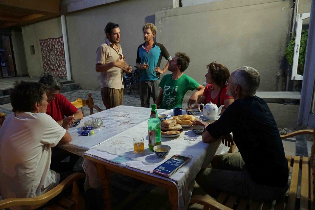 First night at Hotel Rumi, Bukhara, after Henk and Ritzo made their appearance after surviving Turkmenistan