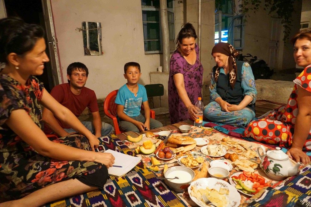 WIth Monira and Ozud and his family near Navoiy