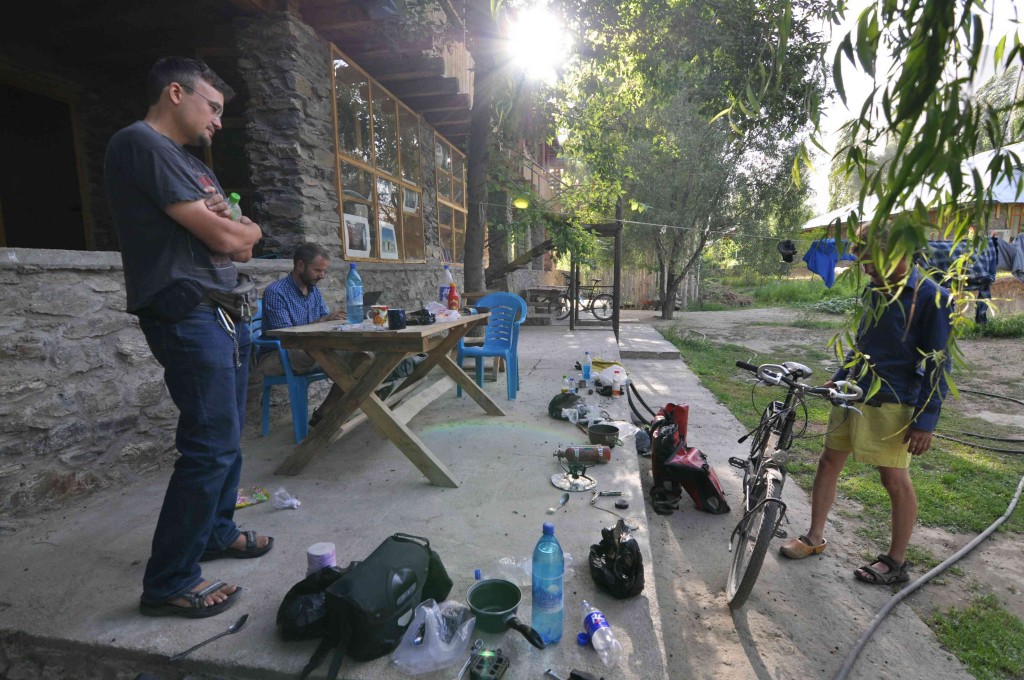 Filling time at Pamir Lodge, Khorog