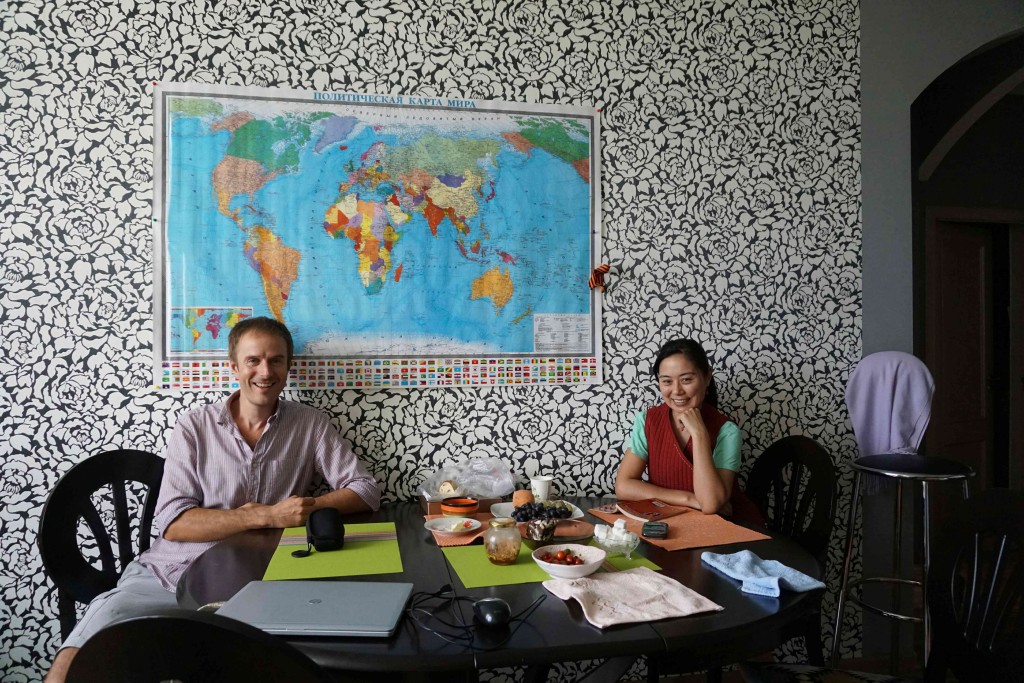 With Aisuluu at her apartment in Bishkek