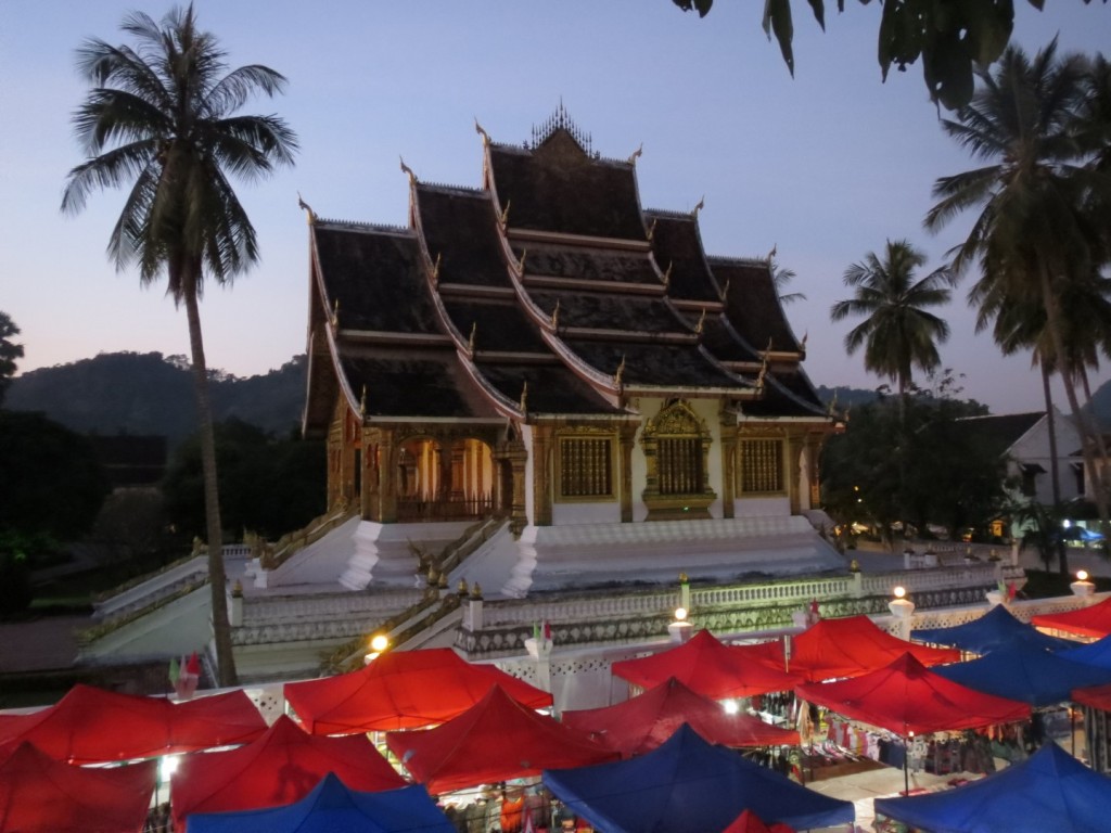 Temple and night market, Luang Prabang
