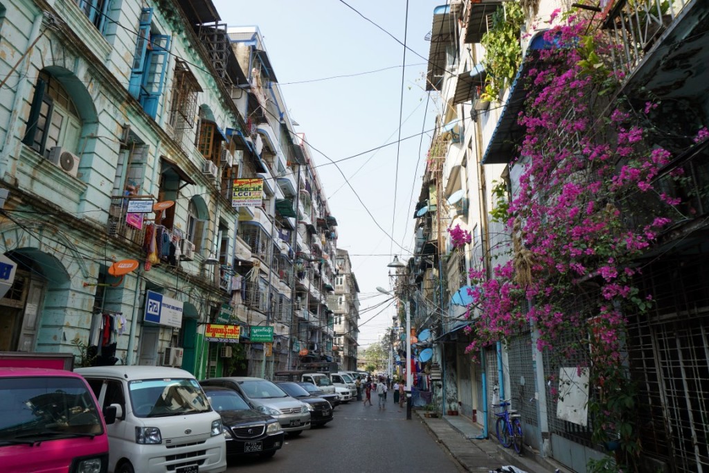 The beauty of urban decay, outside Lil Yangon Hostel